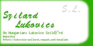 szilard lukovics business card